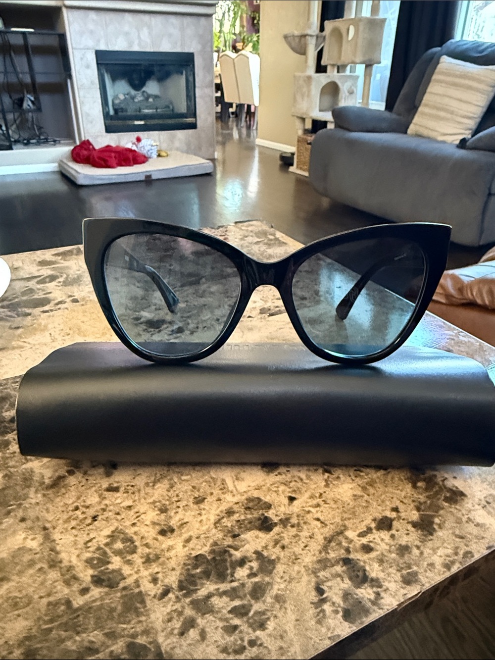 Moschino Black Cat-Eye Sunglasses with Smoky Lenses